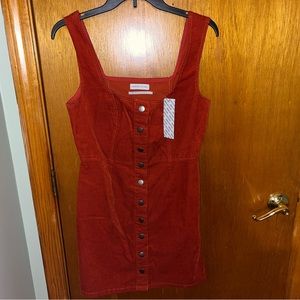 Burnt Orange Corduroy Dress